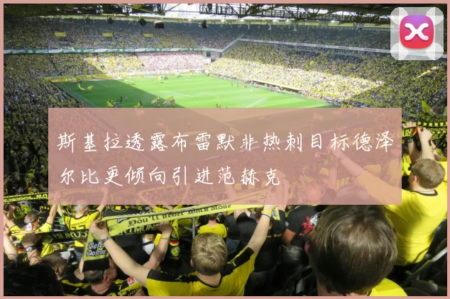 斯基拉透露布雷默非热刺目标德泽尔比更倾向引进范赫克